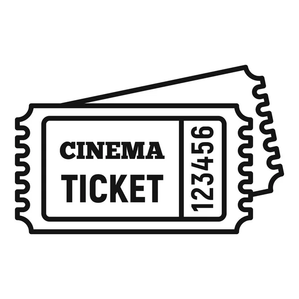 Icona biglietto del cinema, stile contorno — Vettoriale Stock