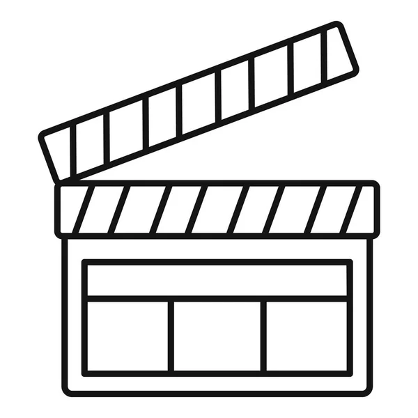 Film clapper icoon, outline stijl — Stockvector