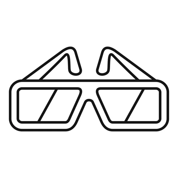 Kinobrillen-Ikone, Outline-Stil — Stockvektor