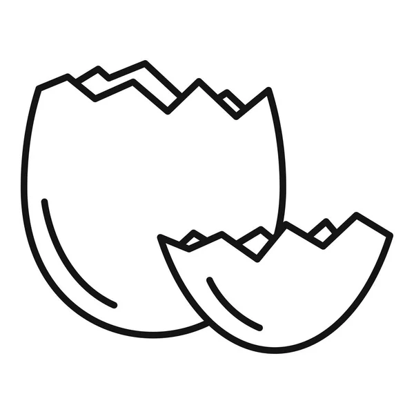 Піктограма оболонки яєць, стиль контуру — стоковий вектор