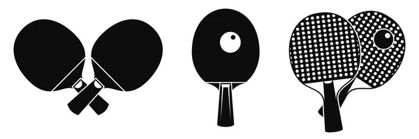 Table tennisutrustning ikoner set, enkel stil — Stock vektor