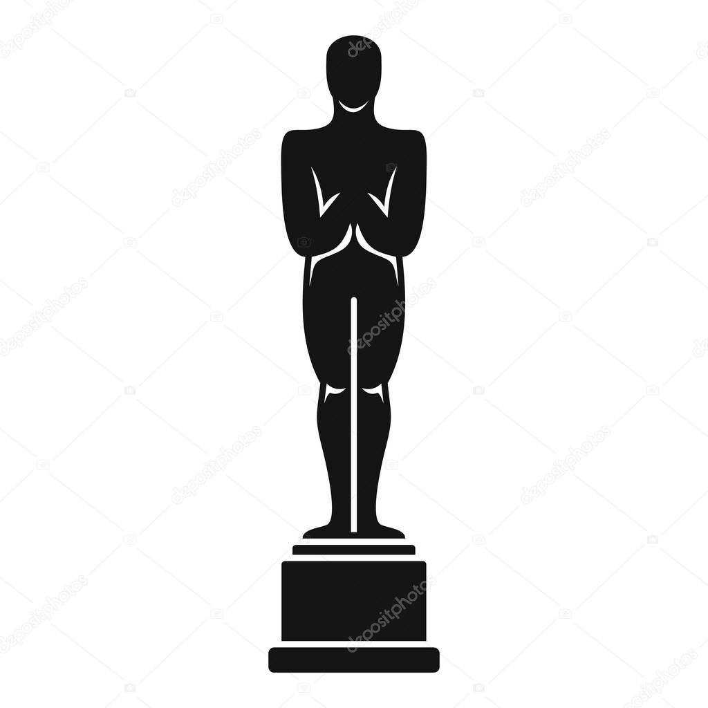 Oscar statue icon, simple style