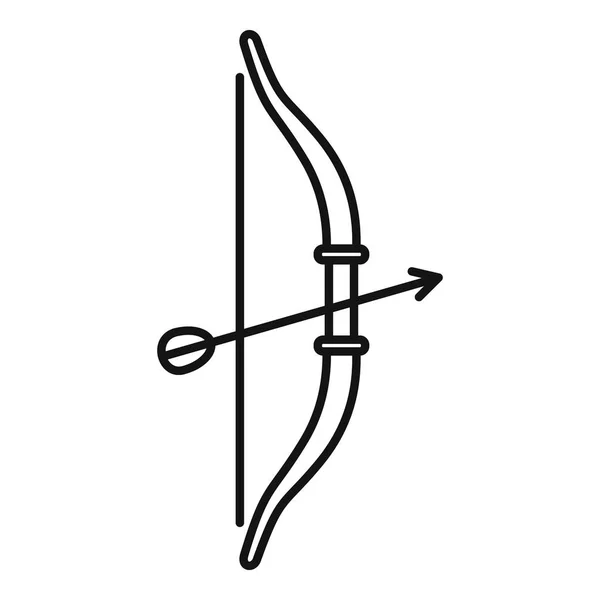 Pfeil-Bogen-Symbol, Umrissstil — Stockvektor