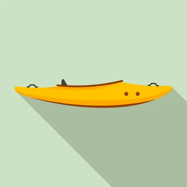 Plastic kayak icon, flat style