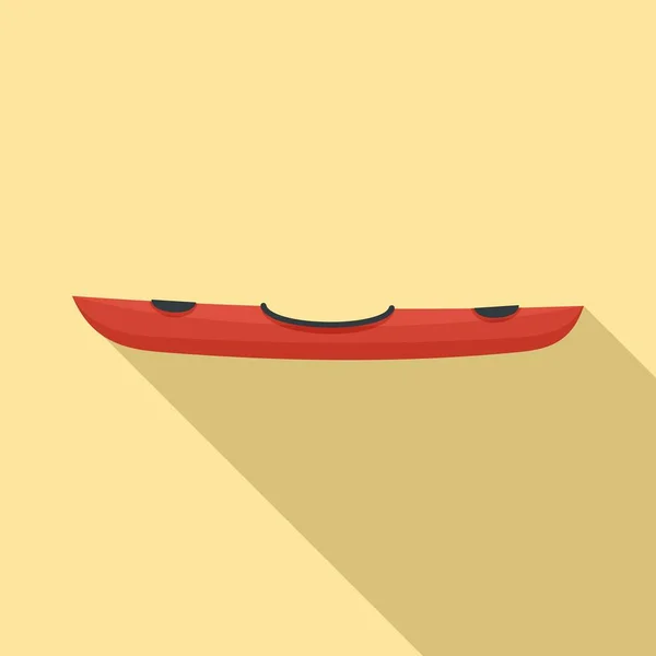 Icona kayak vista laterale, stile piatto — Vettoriale Stock