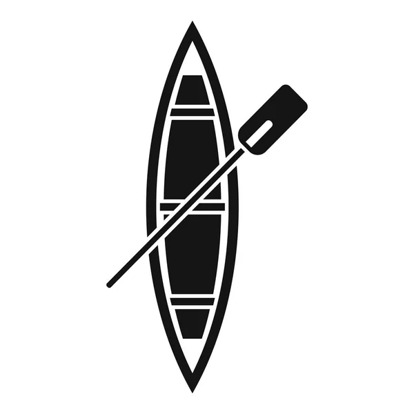 Icône de bateau en bois vue du dessus, style simple — Image vectorielle
