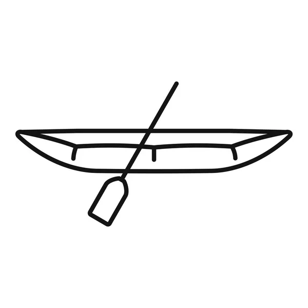 Icône canot bateau, style contour — Image vectorielle