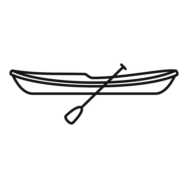 Icône de kayak de vitesse, style contour — Image vectorielle