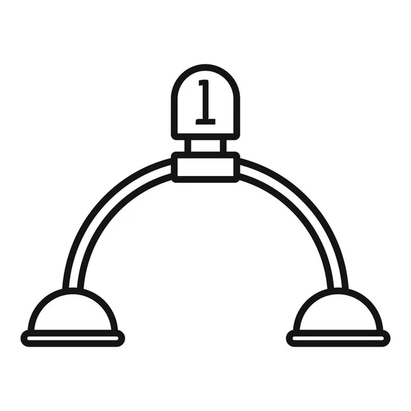 Croquet gate pictogram, omtrek stijl — Stockvector