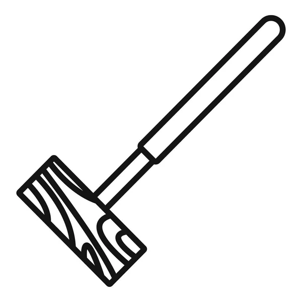 Croquet mallet icon, outline style — Stock Vector