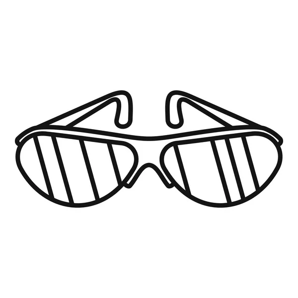 Icône de lunettes de vélo, style contour — Image vectorielle