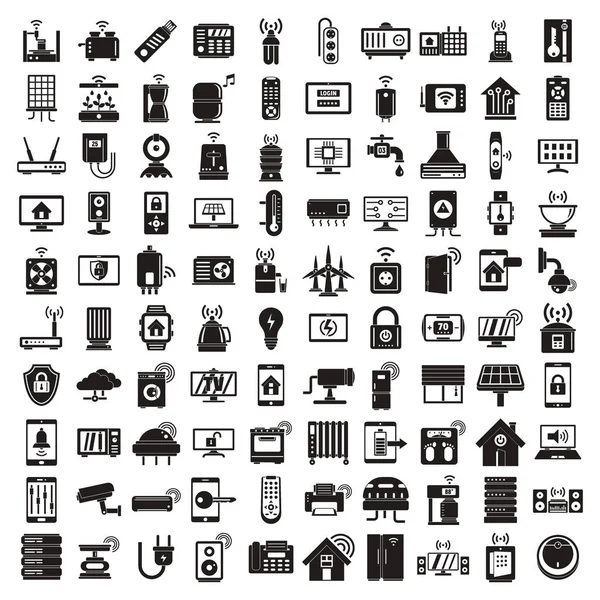 Conjunto de iconos de hogar inteligente, estilo simple — Vector de stock
