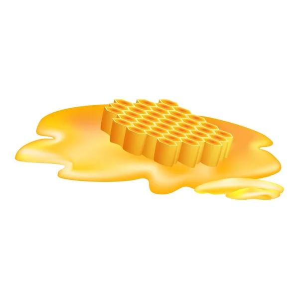 Ícone de célula de mel, estilo dos desenhos animados — Vetor de Stock