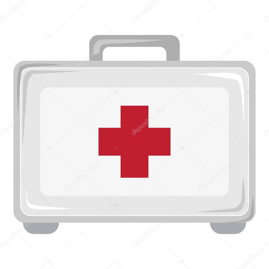 First aid kit icon, cartoon style