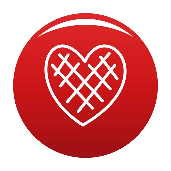 Impressionante cuore icona vettore rosso — Vettoriale Stock