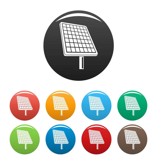 Panel solar iconos de color conjunto — Vector de stock