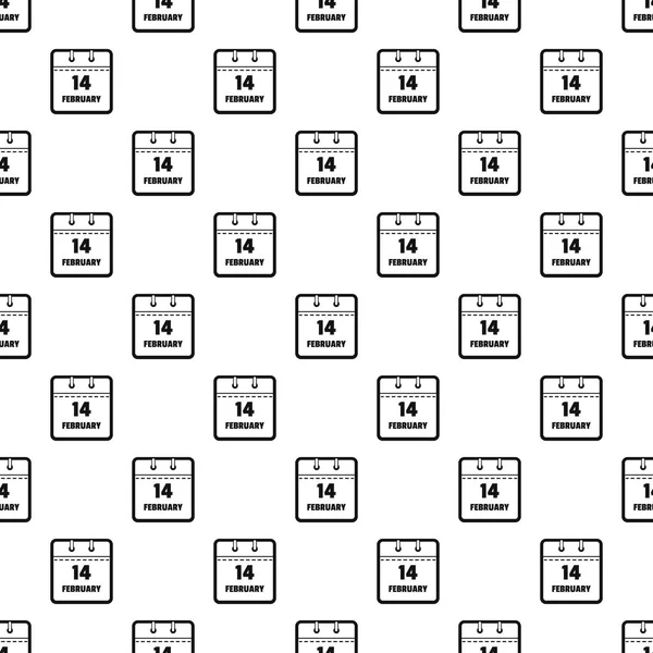 Calendrier quatorzième motif février vecteur sans couture — Image vectorielle