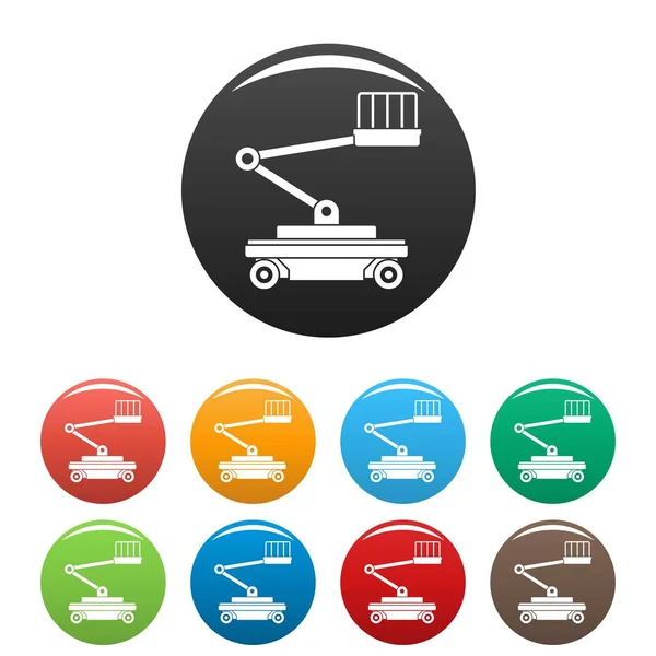 Service d'ascenseur icônes définir la couleur — Image vectorielle