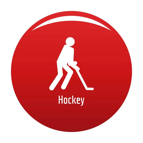 Icône de hockey vecteur rouge — Image vectorielle