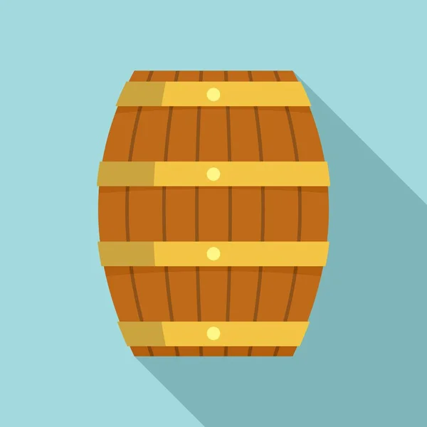 Ícone de barril de madeira, estilo plano — Vetor de Stock