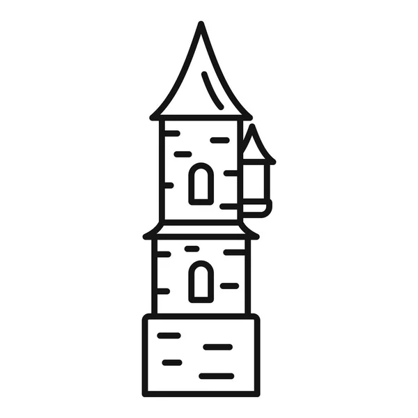 Ícone do castelo mistério, estilo esboço — Vetor de Stock