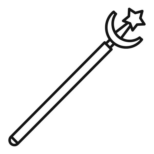 Star moon crook icono, estilo de contorno — Archivo Imágenes Vectoriales