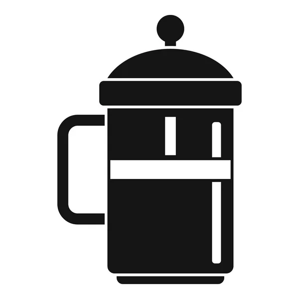 Coffee press icon, simple style — Stock Vector