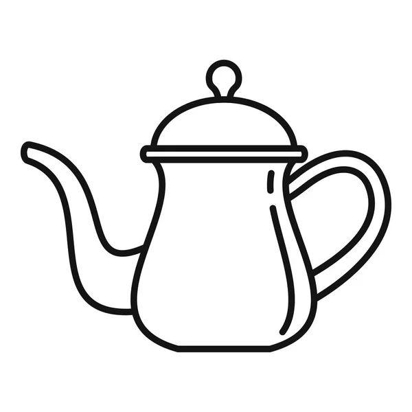 Arabe icône de cafetière, style contour — Image vectorielle