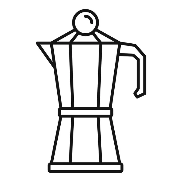 Kahve ısıtıcısı simgesi, taslak biçimi — Stok Vektör