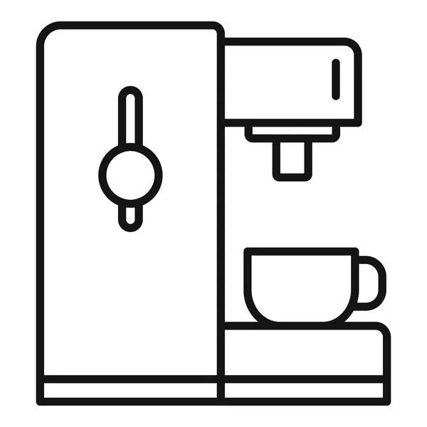 Icono de la máquina de café lateral, estilo de esquema — Vector de stock