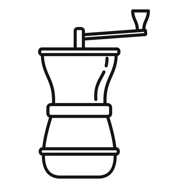 Ícone de moedor de café manual, estilo esboço — Vetor de Stock