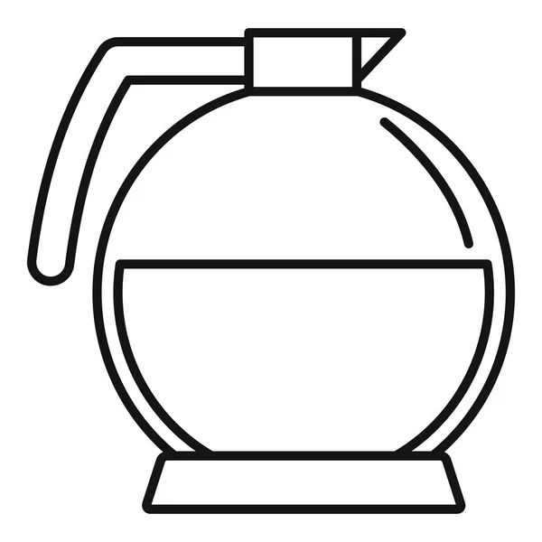 Ronde koffie glas pictogram, omtrek stijl — Stockvector