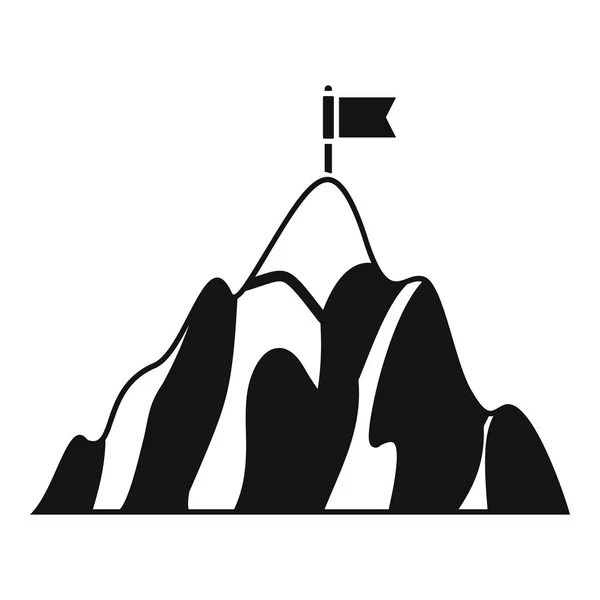 Mountain Business target icon, eenvoudige stijl — Stockvector