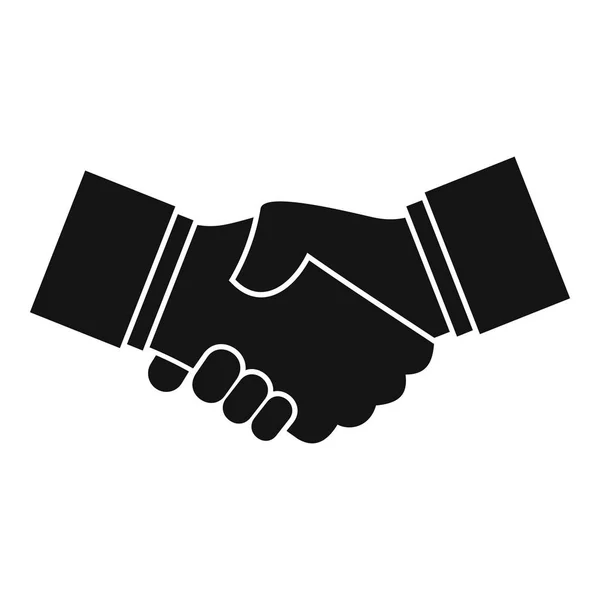 Business handshake icona, stile semplice — Vettoriale Stock