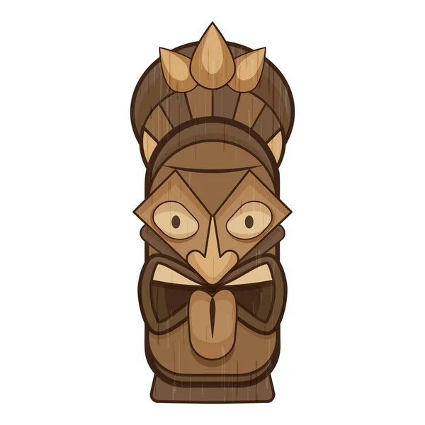 Icono de ídolo azteca, estilo de dibujos animados — Vector de stock