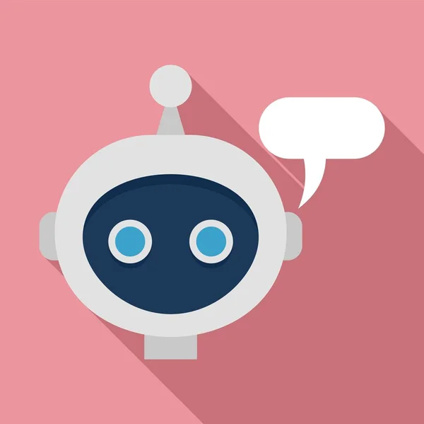 Komórka chatbot ikona, płaski styl — Wektor stockowy