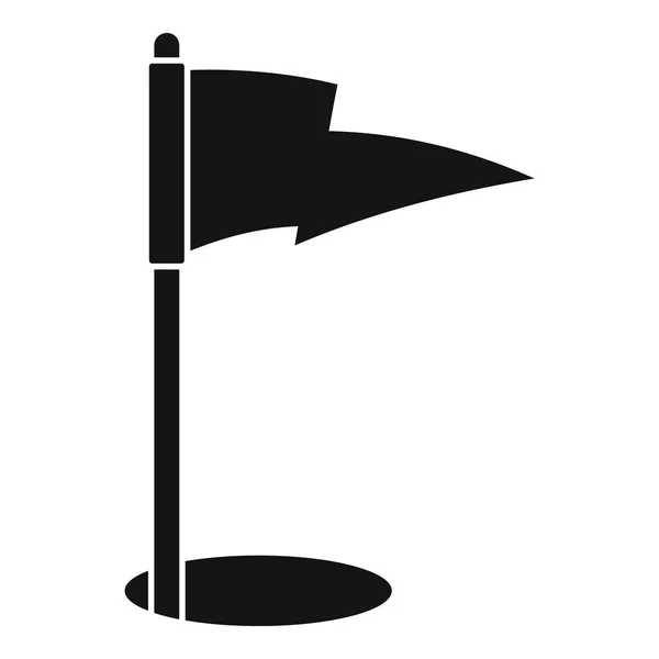 Golf flag icon, simple style — Stock Vector