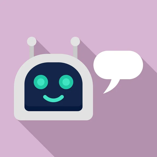 Szczęśliwa ikona chatbot, płaski styl — Wektor stockowy