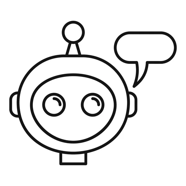 Ikona mobilnego chatbota, styl zarysu — Wektor stockowy