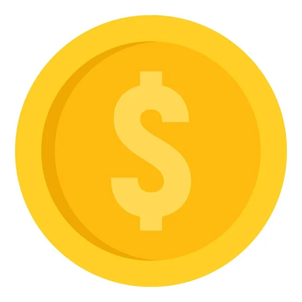 Ícone de moeda de dólar, estilo plano —  Vetores de Stock