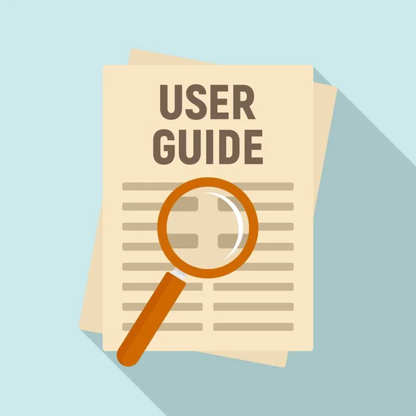 User guide papers icon, flat style