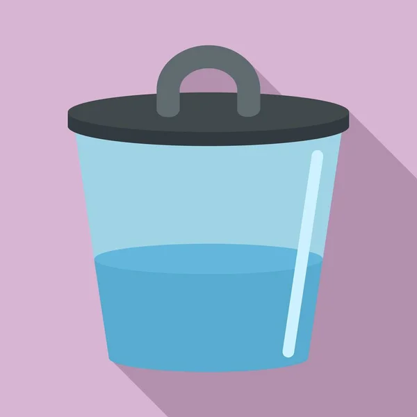 Icône de pot de zika d'eau, style plat — Image vectorielle