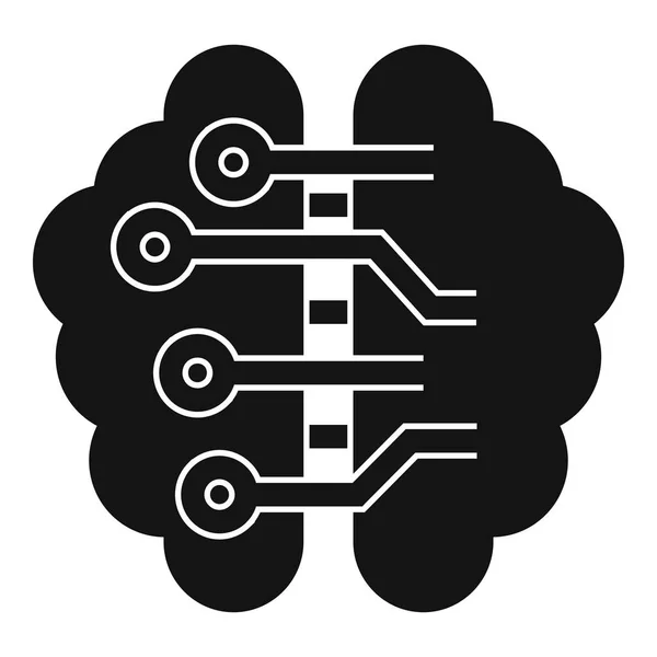 Ai intelligentes Gehirn-Symbol, einfacher Stil — Stockvektor