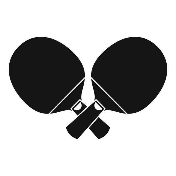 Gekruiste pingpong paddle icon, eenvoudige stijl — Stockvector