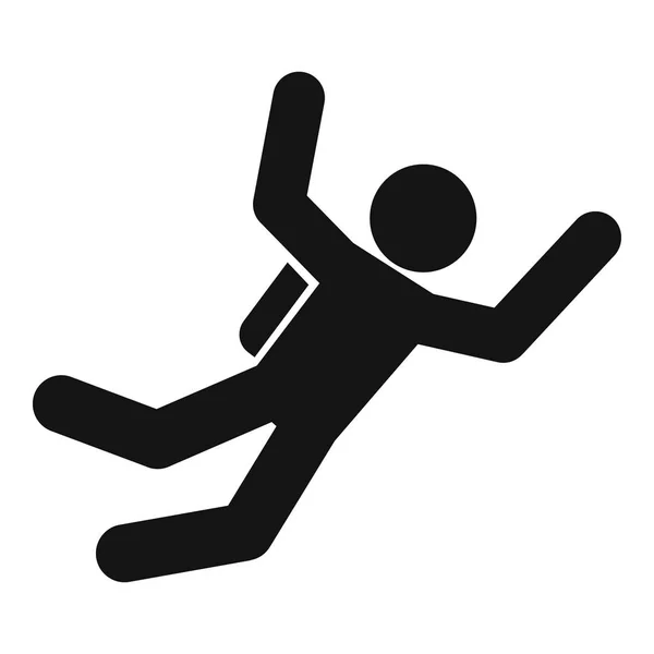 Paracaídas hombre salto icono, estilo simple — Vector de stock