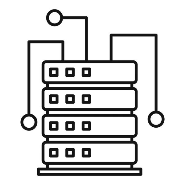 Icono de rack de servidor Ai, estilo de esquema — Vector de stock