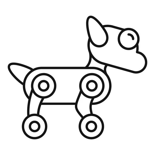 AI hond robot pictogram, omtrek stijl — Stockvector