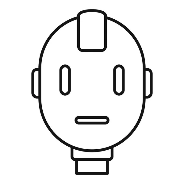 Head robot icon, outline style — Stock Vector