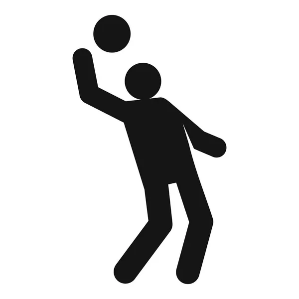 Икона волейболиста, простой стиль — стоковый вектор