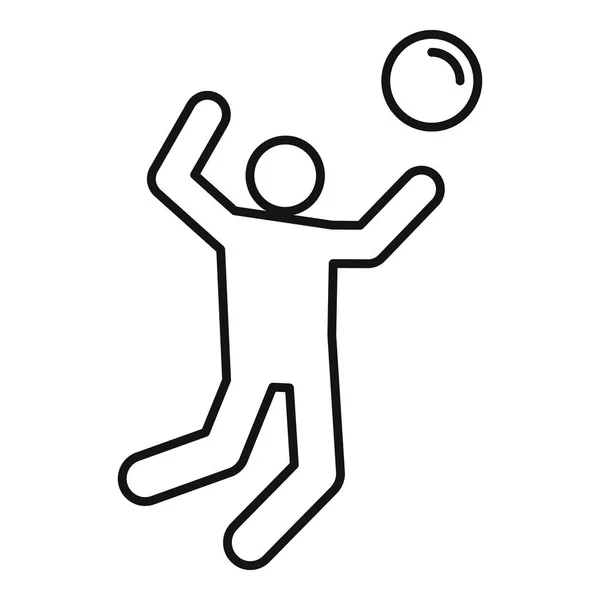Икона волейбола, стиль контура — стоковый вектор